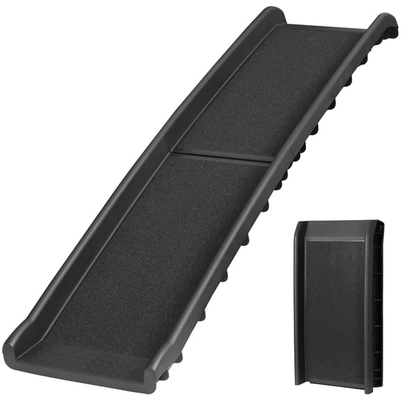 SuperDeal 61" Anti-Skid Pet Dog Ramp Foldable Car SUV Backseat Stair Steps Climb Ladder PP