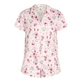 thumbnail image 3 of Women’s Valentine’s Day Print Shorty Notch Collar Pajama Set from Way to Celebrate, 2-Piece, Sizes XS-3X, 3 of 4