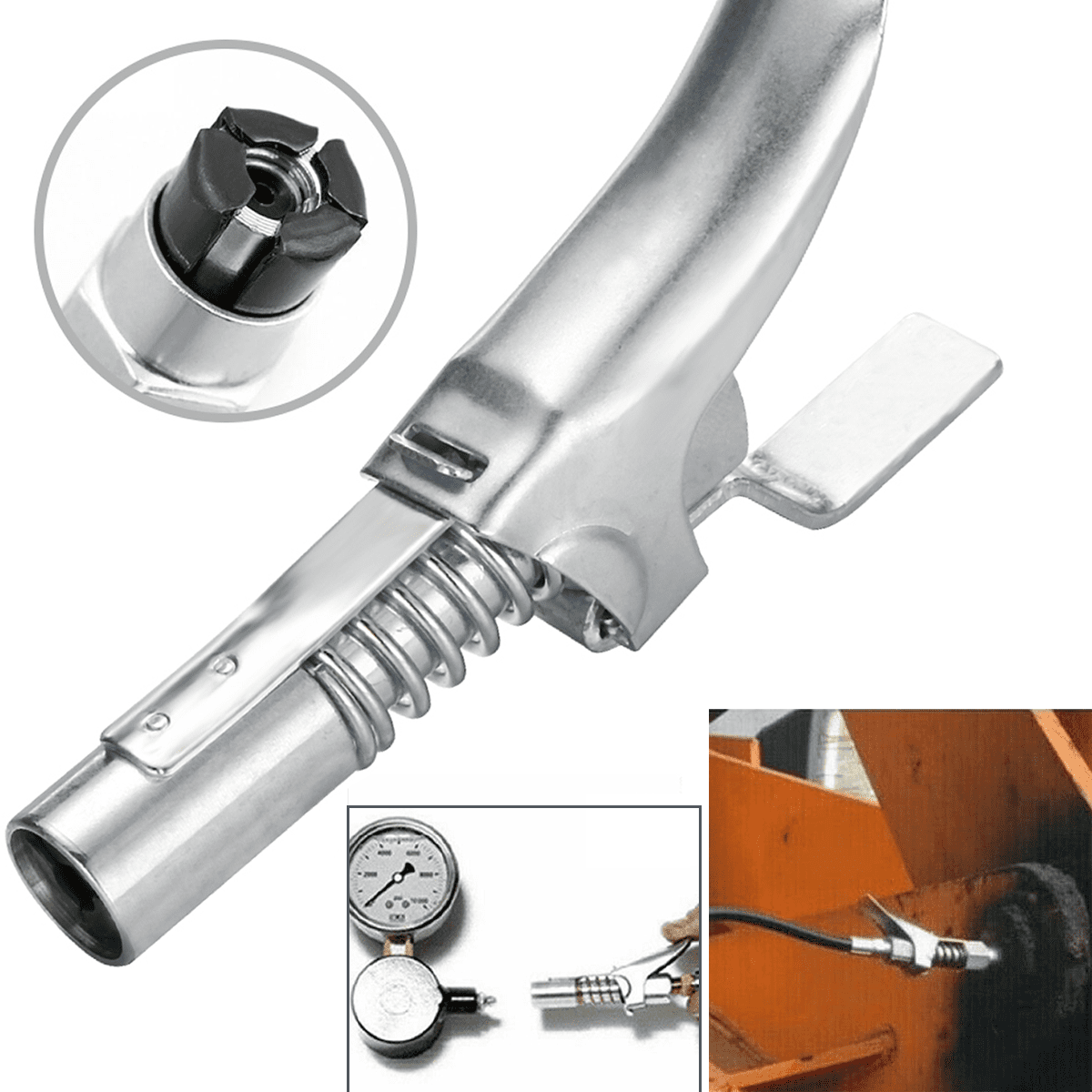 High Pressure  Grease Gun Coupler Locks For SAE & Metric Zerk Fitting 1/8