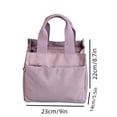 thumbnail image 3 of Waterproof Nylon Lunch Tote Bag - Multi - Pocket Portable Food Carrier for Office Workers & Daily Outdoor Use, Ideal for Meals Snacks & Picnics, Lightweight Durable Design,Pink, 3 of 5