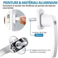thumbnail image 3 of White Aluminum Key-Lockable Window Handles, Balcony Door Handles with 8 Screws and 8 Keys, Suitable for All Standard Balcony Windows and Doors, 2 Pieces, 3 of 5