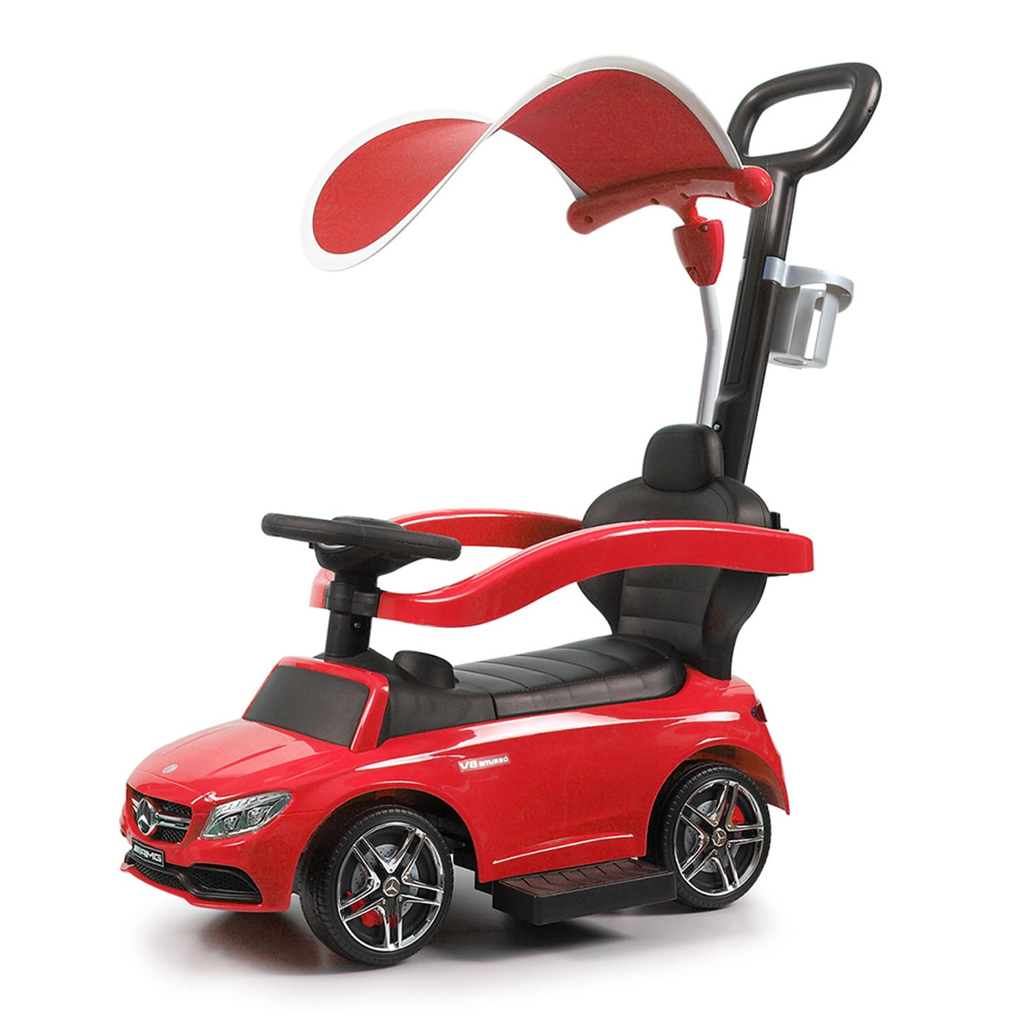 CIPACHO 3-in-1 Ride On Push Car, Stroller Sliding Walking Car with Canopy Belt, Under Seat Storage, Parental Handle, Armrest Guardrails, Toy Push Car, Red CIPACHO 3-in-1 Ride On Push Car, Stroller Sliding Walking Car with Canopy Belt, Under Seat Storage, Parental Handle, Armrest Guardrails, Toy Push Car, Red