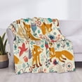 thumbnail image 3 of Yiaed Whimsical Fox Floral Garden Print Blanket Throw Blanket Soft Cozy Flannel Blanket for Home Bed Sofa Couch Chair-50"x40", 3 of 6