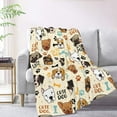 thumbnail image 2 of Cute Dogs Fleece Blanket - Soft Cozy Plush Throw Blanket for Adults women men, Lightweight Warm Flannel Sherpa Blanket for Couch Bed Sofa, Gift for Dog Lovers 80"x60", 2 of 5