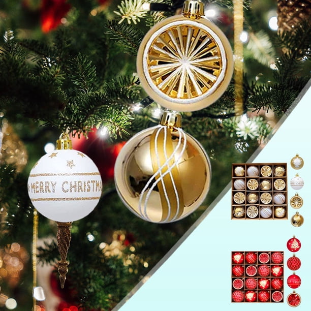¡Ofertas para Ahorrar!, Colgante de bola de Navidad de plástico galvanizado pintado para decoración de árbol de Navidad Akmoler