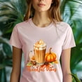 thumbnail image 5 of Thankful Vibes T-Shirt | Pumpkin Spice Coffee Fall Graphic Tee, Black, Size XL, 5 of 6