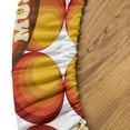 thumbnail image 5 of Ambesonne Emoji Art Fitted Round Tablecloth, 80s Disco Note Face Funky, 36"- 40" Diameter, White Vermilion Mustard, 5 of 5