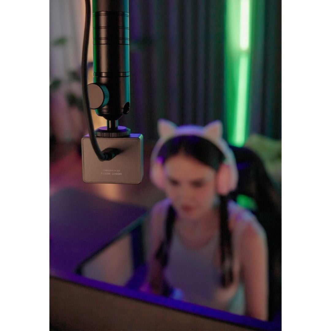 OBSBOT Meet 2 AI-Powered 4K Webcam with Fast Auto Focus, Gesture Control, and Built-In Omnidirectional Microphones (Space Gray)