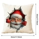 thumbnail image 3 of Funda de cojín de lino con estampado navideño | Funda de cojín cuadrada para sofá | Funda de cojín decorativa para sala de estar y cafetería, 3 of 5