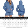 thumbnail image 3 of Conjunto de sudaderas con capucha y pantalones cortos de pierna ancha para mujer, traje de chándal informal de moda suelta, 3 of 7