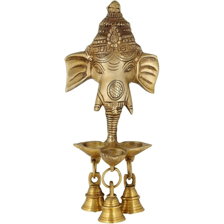 Ganesha Hanging Bell, Brass Wall Hanging Temple
