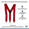 thumbnail image 4 of Welch  2 Inch Elastic Y-Back Clip End Suspenders (Men), 4 of 4