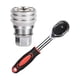 thumbnail image 2 of Llave de tubo ajustable, removedor de 10-19mm, llave de tubo de 3/8 ", llave de trinquete extensible para taladro eléctrico, tuercas, tornillos y pern Rojo 24 dientes, 2 of 9