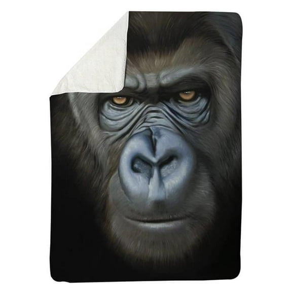 Begin Home Decor 5545-6080-AN462 60 x 80 in. Gorilla Face-Sherpa Fleece Blanket