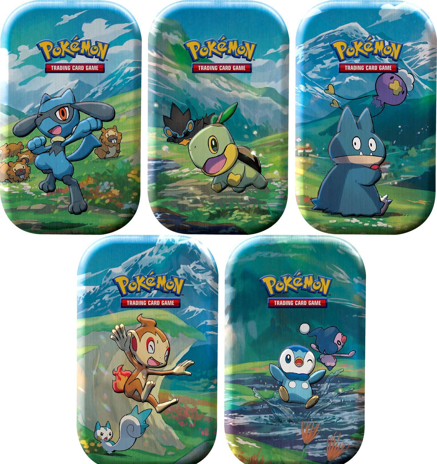 Pokemon Trading Card Game Sinnoh Stars Set of 5 Mini Tins