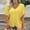 Yellow, variant on Rvasteizo T Shirts for Women V Neck Batwing Short Sleeve Loose Casual Solid Light Summer Ladies Daily Relaxed Pullover Blouse Top