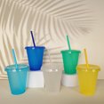 thumbnail image 2 of 5pc 500ml Creative Water Cup Sequin Sparkling Powder Straw Cup Plastic Multi Specification Straw Design Comfortable Beverage Cup, 2 of 6