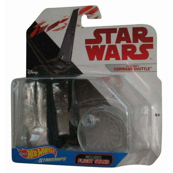 Star Wars Hot Wheels (2017) Kylo Ren's Command Shuttle with Wings Starships Toy - (Plastic Partially Loose From Card)