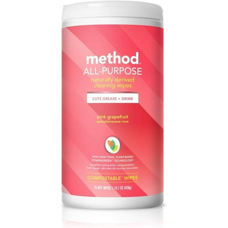 Method All Purpose Cleaning Wipes - Pink Grapefruit - 70 Wipes Pack of 4