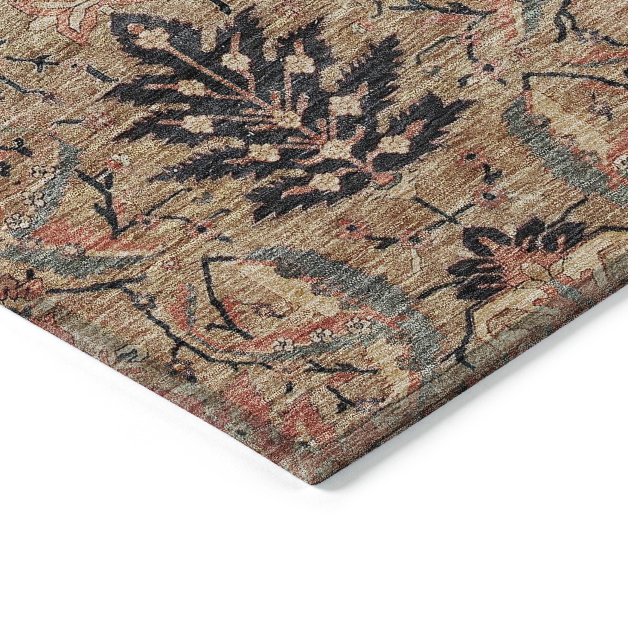Addison Rugs Chantille Indoor/Outdoor Transitional Damask Khaki Washable Rectangle Rug, 10' x 14'