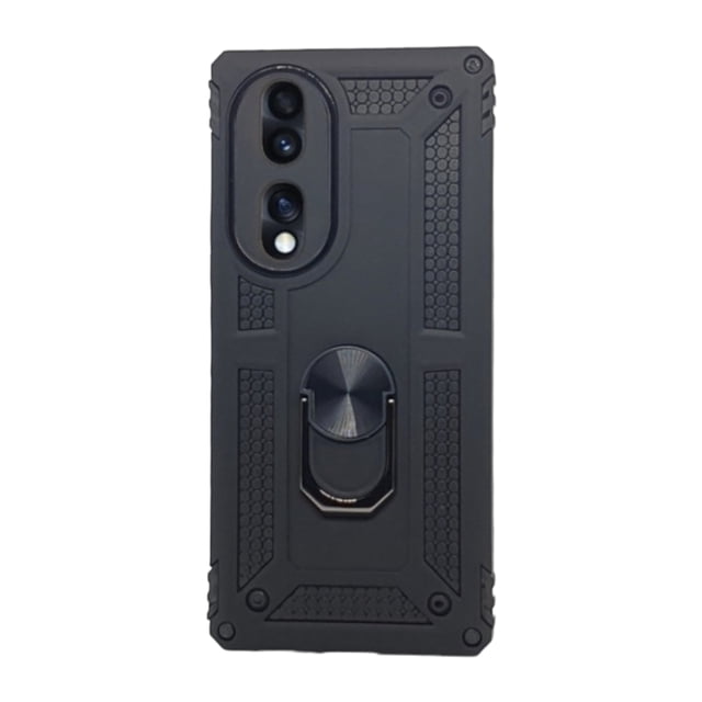 Funda Uso Rudo Con Anillo Magnético Para Honor 70 Negro Más 2 Micas De Cristal Cely Vesmir