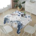 thumbnail image 6 of Blue Fall Pumpkins Table Cloth Waterproof Tablecloths, Maple Leaf Tree Thanksgiving Autumn Tablecloth Dining Table Cover for Kitchen Party Tabletop Outdoor, Square Tablecloth 60x60 Inch, 6 of 9
