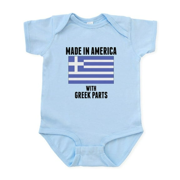 CafePress - Made In America With Greek Parts Body Suit - Baby Light Bodysuit, Size Newborn - 24 Months