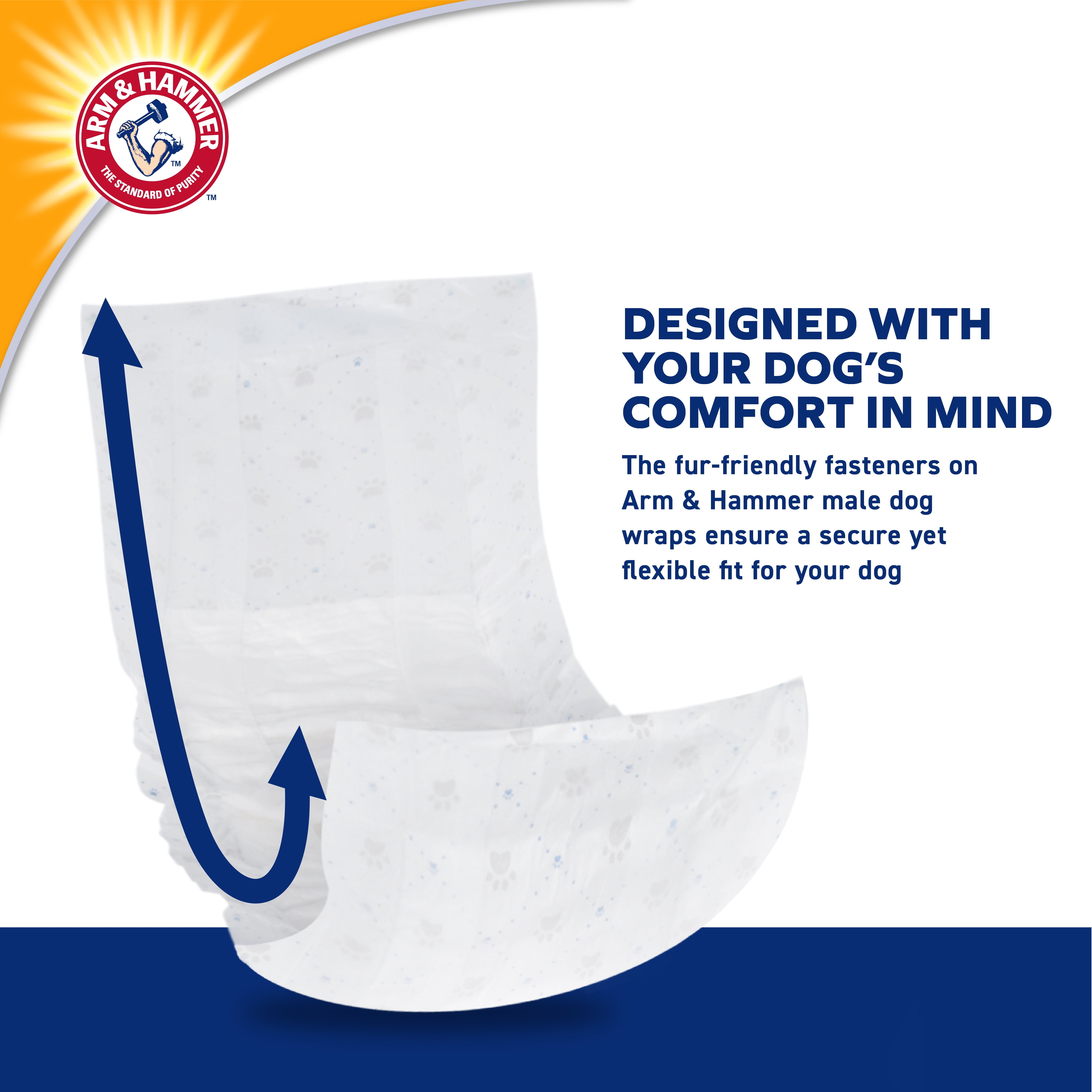 Arm & Hammer Male Dog Wraps, Size Large, 12 Count | Ultra-Absorbent with Leak-Proof Protection