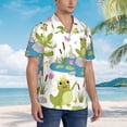 thumbnail image 3 of Disketp Cartoon Frogs Hawaiian Shirts for Men,Mens Casual Short Sleeve Button Down Shirts Beach Shirt,Small, 3 of 7