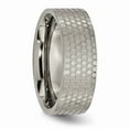 thumbnail image 4 of Solid Titanium 8mm Men's Matte Brushed Finish Patterned Flat Wedding Band Ring Size 11, 4 of 7