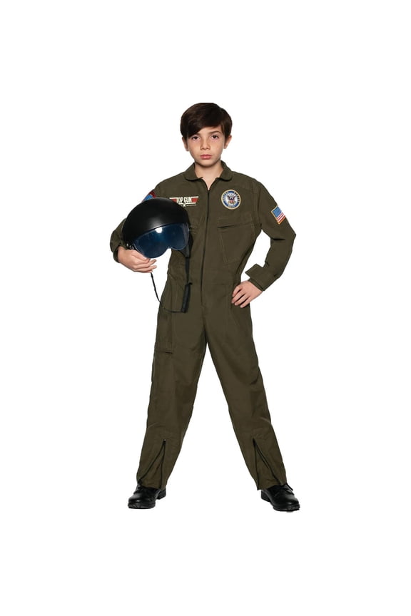 Navy Top Gun Pilot Jumpsuit Child Costume | Large Unisex