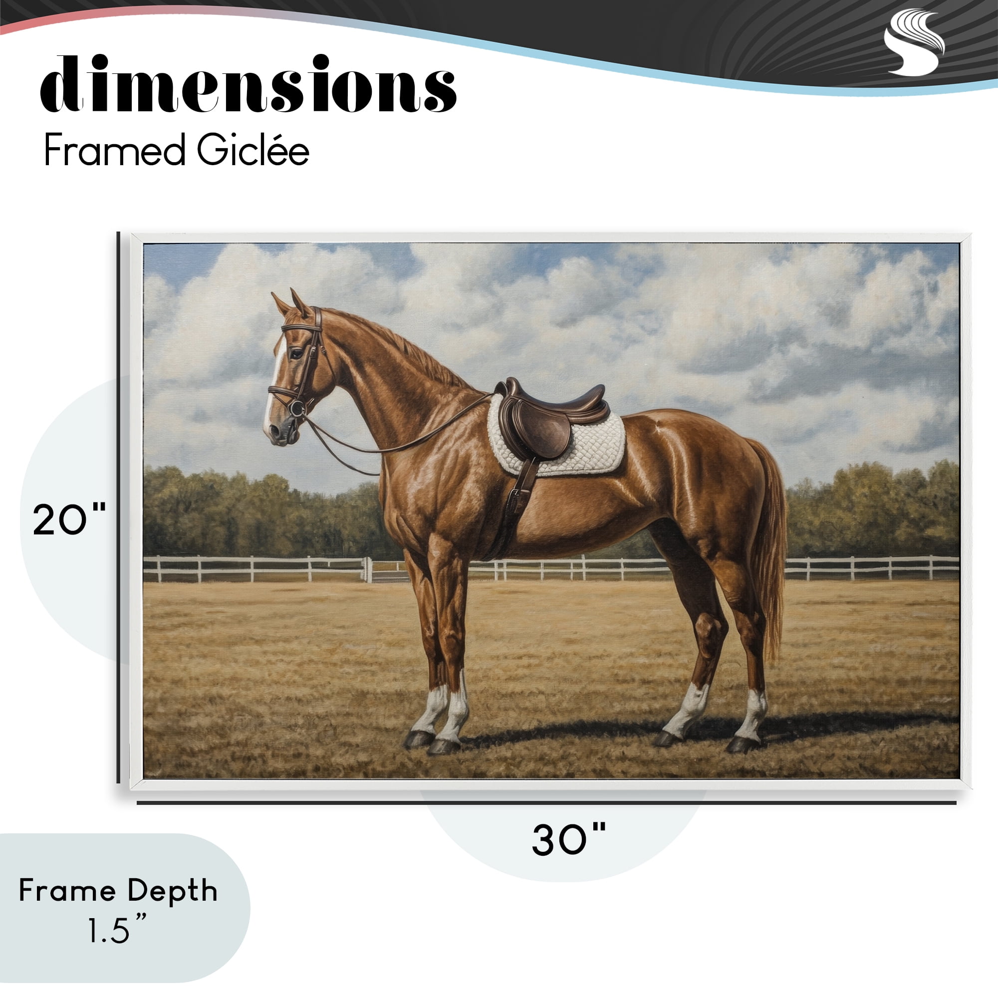 Stupell Industries Saddled Up Chestnut Horse White Framed Giclee Art, design by Petal Prints Design