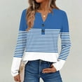 thumbnail image 2 of Womens Business Tops, Yigetop Womens Long Sleeve Henley Shirts Fall Fashion Tops Trendy V Neck Blouses Tunic Sweater Tops Womens Fall Shirts Blue L, 2 of 4