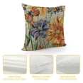 thumbnail image 4 of Nawypu  Throw Pillow Cover Orris Flower with Vintage Butterfly Stamp Retro Letter Violet Yellow Green Home Decorative Pillow Cases  Square Cushion Covers for Sofa Couch, 4 of 5