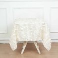 thumbnail image 2 of Efavormart 54" Square Leaf Petal Taffeta Tablecloth - Decorative 3D Leaf Ruffle Table Cover for Forest Party, Wedding, Event, Dessert Tables - Ivory, 2 of 5