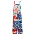 thumbnail image 6 of Iaqnaocc 4th Of July Outfits for Women Patriotic American Flag Floral Print Sleeveless Wide Leg Jumpsuits for Women Summer Adjustable Strap Loose Fit Flag Jumpsuits Rompers Sky Blue 5XL, 6 of 6
