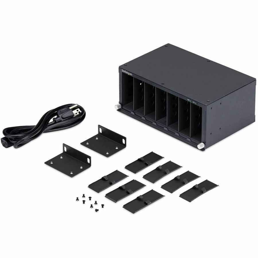 StarTech 7-Slot Unmanaged Media Converter Chassis, 10in Rackmount for MCM Media Converter Series, Active Cooling, TAA Compliant