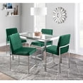 thumbnail image 3 of LumiSource Brushed Stainless Steel, Green Velvet High Back Fuji Dining Chair - Set of 2, 3 of 9