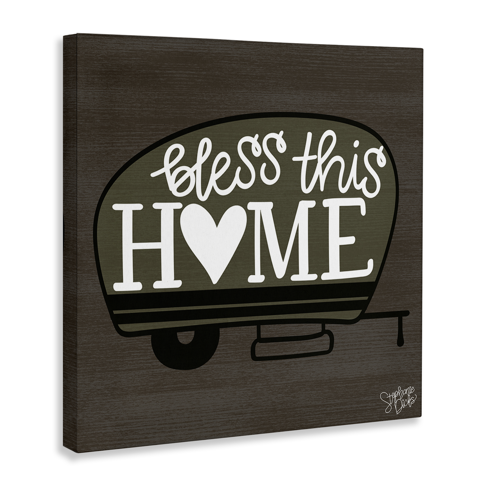 Stupell Industries Bless This Home Camper Text & Numbers Painting Wrapped Canvas Art Print Wall Art, 36 x 36