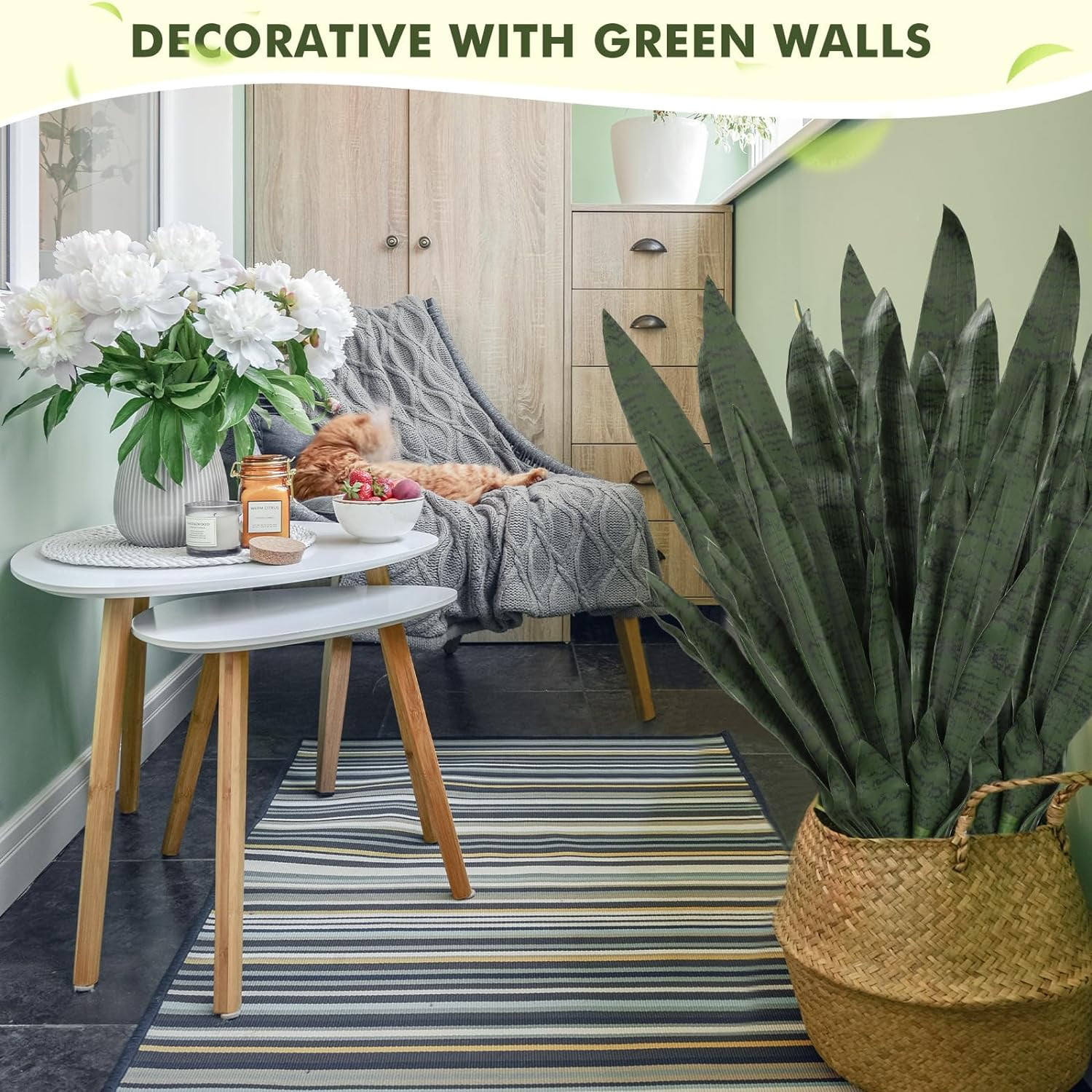 Faux Snake Plant 30 Inch Artificial Snake Plant Tall Faux Agave Plant Fake Sansevieria for Outdoor Indoor Home Office Succulents Greenery Store Decoration (Light Green, 8)