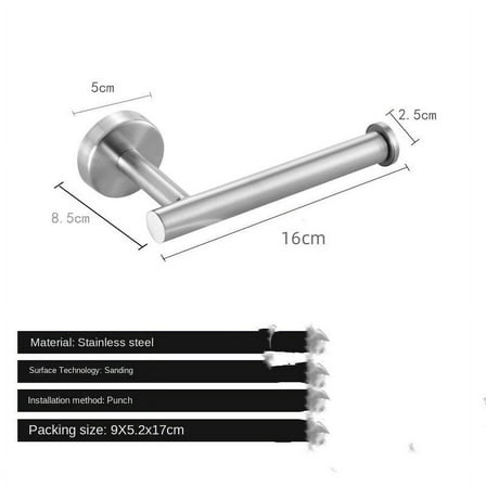 Bathroom Toilet Paper Holder, Premium SUS304 Stainless Steel Rustproof Wall Mounted Toilet Roll Holder for Bathroom 1 Pack
