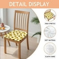 thumbnail image 2 of White Sunflower Seat Covers for Dining Room Chairs Set Of 4,Stretch Printed Washable Chair Seat Cover with Elastic Ties and Button,Removable Waterproof Couch Cushion Covers, 2 of 6