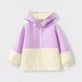 thumbnail image 7 of Lenpel Girls' Rain Jackets Long Sleeve Color Block Zip up Hooded Windbreaker Jackets Casual Outwear Raincoats for Children(Purple,14-15 Years), 7 of 7