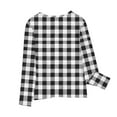 thumbnail image 3 of Gelikeya Girls Long Sleeve T Shirts Round Neck Plaid Shirt Basic Casual Loose Tunic Tops Soft Comfortable Kids Clothing White 3-4 Years, 3 of 6