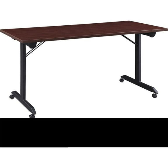 Lorell Training Table, Folding, Mobile, 63"x29-1/2"x29-1/2" ,MY/BK (LLR60740)