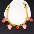 thumbnail image 5 of Farcauo Cute Strawberry Bag Chain Charms, Gold Metal Double Clasp Handbag Strap Pendant, Kawaii Fruit Decorative Purse Charm Accessories for Women Handbags, 5 of 7