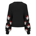 thumbnail image 5 of FEIFLY Women Christmas Knitted Sweater Cute Santa Head Pattern Crewneck Pullover Sweater Stylish Female Knitwear, 5 of 8