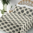 thumbnail image 3 of Ambesonne Geometric Fitted & Flat Sheet with Shams 4 Pcs Set, Simple Art Rounds Stripes, King, Eggshell and Charcoal Grey, 3 of 5