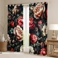 thumbnail image 2 of Homewish Teenagers Adults Retro Chic Floral Peony Black Out Curtains,Vintage Aesthetic Curtains Pack of 2 (42x63 Each),Luxury Exotic Style Bedroom Curtains,Breathable Home Decor, 2 of 6