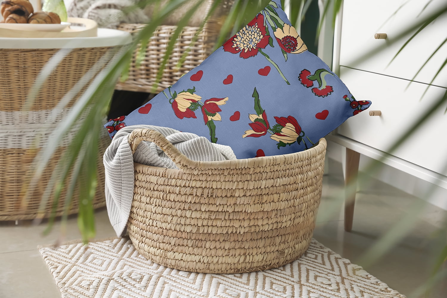 20" x 14" Simply Daisy Love In The Garden Polyester Indoor/Outdoor Pillow, Cornflower Qty 1